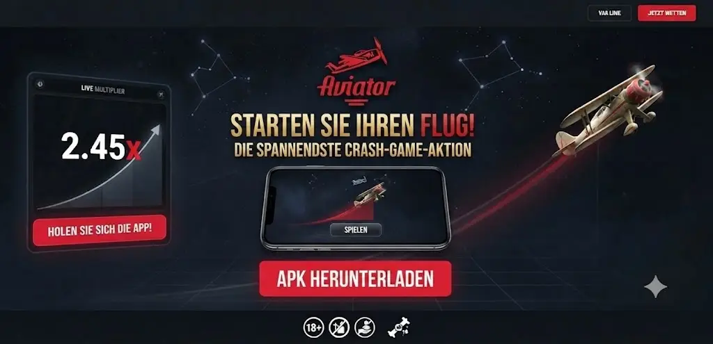 Aviator App auf Smartphone